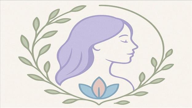 Picture of lady in circle surrounded by leaves